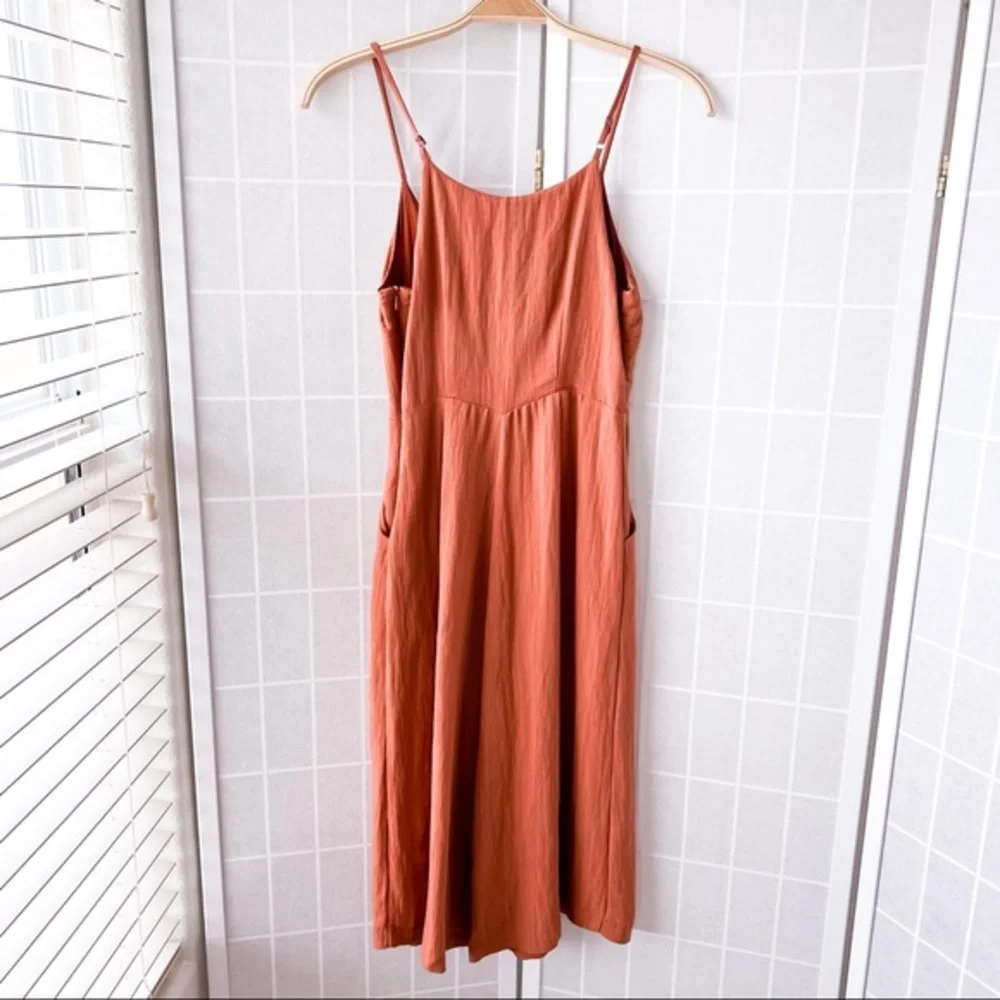 GIANNI BINI Orange Woven V Neck Cropped Wide Leg Jumpsuit - Picture 10 of 14